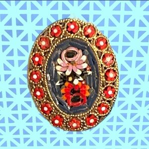 Stunning Vintage Italian Mini Mosaic Brooch
